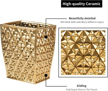 Набір аксесуарів для ванної кімнати Goldfarben: мильниця, тримач для зубних щіток, стаканчик та мильниця. Стильний декор для раковини або подарунок на новосілля.