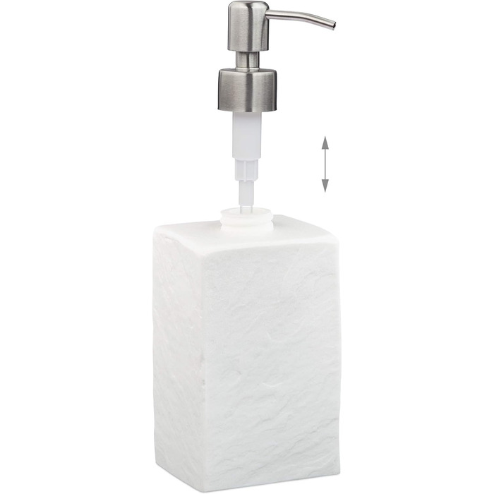 Дозатор для мила Relaxdays, 200 мл, наповнюваний, для ванної, туалету, кухні, з нержавіючої сталі, полірезин