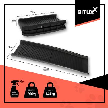 BITUXX® пандус для собак, сходи для собак, допомога у заїзді для собак, складаний, з пластику