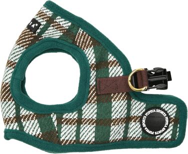 Нашийник для собак Puppia Douglas, Step-in, теплий, зимовий, у візерунку клітинки, для маленьких та середніх собак, розмір M (зелений, Small)