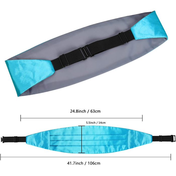 Комплект аксесуарів Alizeal для чоловіків: краватка-метелик, підтяжки та нагрудна хустинка, бірюзовий колір, подарунковий набір