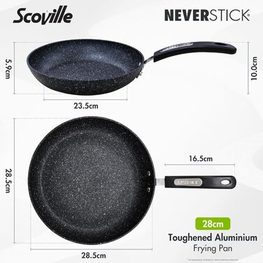 Набір сковорідок Scoville Neverstick 2 шт, 24 і 28 см, антипригарні, для всіх плит, індукція, PFOA-вільні