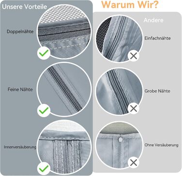 Органайзер для валізи Chijoo (12 шт, чорний) – набір кубиків для пакування, аксесуари для подорожей (сірий)