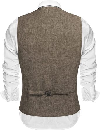 Жилет чоловічий COOFANDY, коричневий, для вечірок, ділових зустрічей та святкування, модель V-подібного вирізу