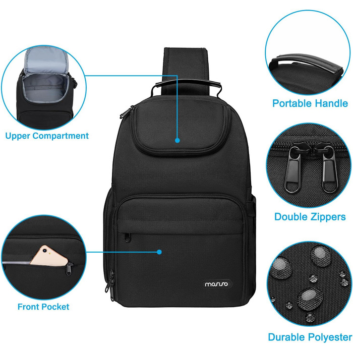 Сумка для камери MOSISO: Crossbody Sling Rucksack для фотографів Canon, Nikon, Sony (з тримачем для штатива)