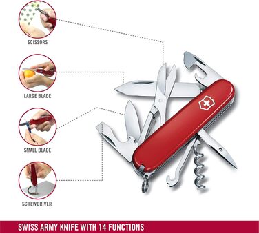 Швейцарський ніж Victorinox Climber, 14 функцій, Swiss Made, Мультитул з ножем, ножицями, відкривачкою для консервів та ковпачка, викруткою, дерев'яний, Limited Edition