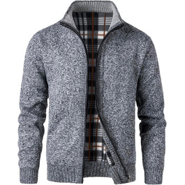 Чоловічий кардиган з флісовою підкладкою: теплий светр-кофта на осінь-зиму | C-dunkelgrau