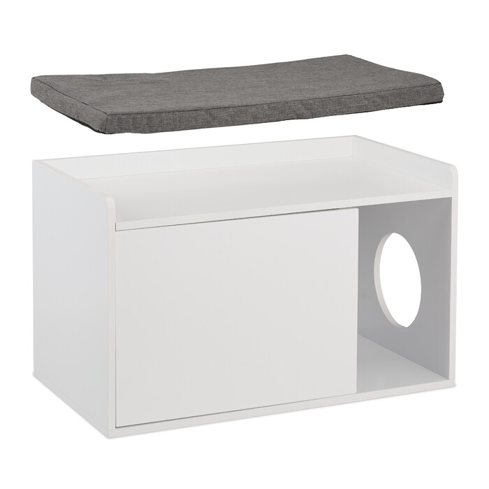 Relaxdays Cat Cabinet with Seat Cushion