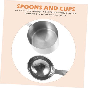 Cabilock 2-Piece Stainless Steel Measuring Spoons Collapsible Measuring Cups Gadgets Adjustable Batter Measuring Spoon Dispenser Dessert Cups with Lid Pantry Silica Gel