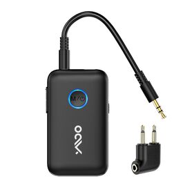 Bluetooth 5.3 адаптер YMOO 2-в-1 для ТБ та літака: ресивер та трансміттер з aptX Low Latency, роз'єм 3.5 мм, для навушників та колонок