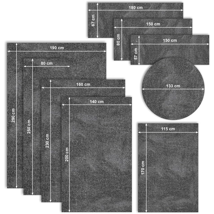 Килим для вітальні та спальні Maine Studio, 140x200 см, короткий ворс, антрацит
