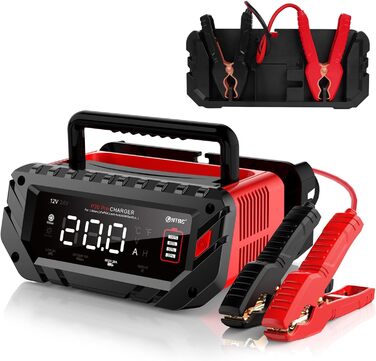 Автоматичний зарядний пристрій HTRC 12V/24V 20A для автомобільних акумуляторів, LiFePO4, літієвих та свинцево-кислотних батарей (AGM, GEL, MF, EFB, SLA, VRLA, Wet), для авто, мотоцикла, човна, газонокосарки, P20PRO