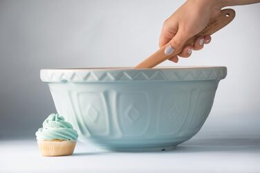 Mason Cash Stoneware Mixing Bowl 26 cm, Light Blue, 2.7 L, Dough Bowl for Bread Dough, Cake Dough or Pizza Dough, made of high-quality, chip-resistant stoneware, large dough bowl