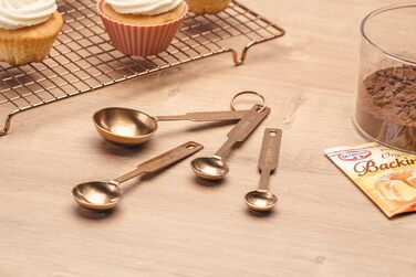 Набір мірних ложок Dr. Oetker з нержавіючої сталі з покриттям Titanium, 4 шт. – для професійних кухарів, вінтажний дизайн, колір міді