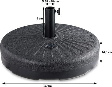 Casaria® Parasol Base 38 to 48mm Fillable Parasol Stand Balcony Garden