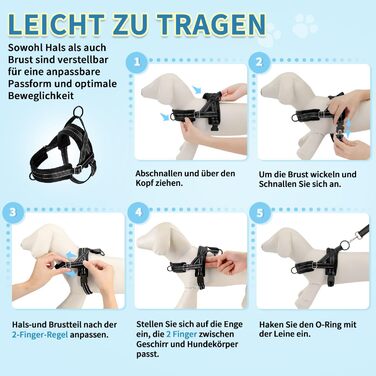 Шлейка для собак середнього та малого розміру з повідком, м'яка, не тягне, чорна, розмір S