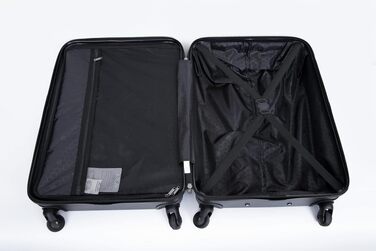 Набір валіз Travelhouse Bali (3 шт.) — легкі дорожні Trolley з ABS-пластику, 4 колеса, TSA-замок, стійкі до подряпин (Чорний)
