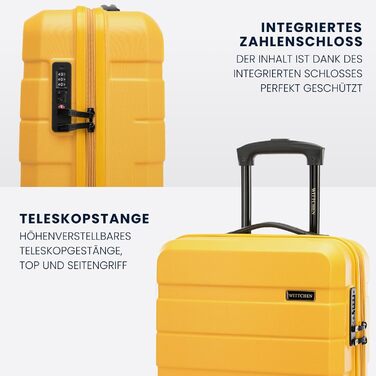 Набір валіз WITTCHEN COMODO Line: 4 шт. з ABS, телескопічний ручка, TSA-замок, 4 колеса, жовтий