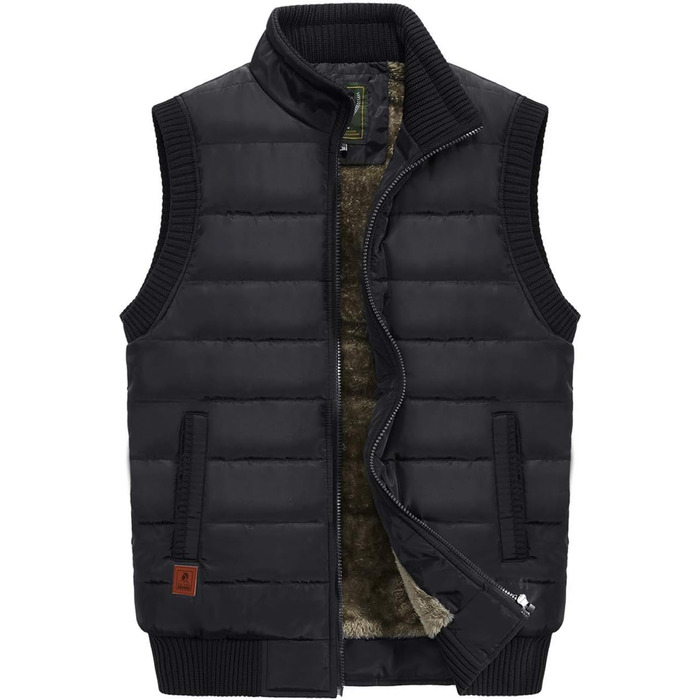 Чоловіча жилетка VtuAOL, тепла зимова жилетка з флісовою підкладкою, для активного відпочинку, чорна, XL