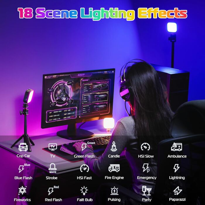 ULANZI U60 RGB LED Відеолампа: портативна фотоосвітлення з регулюванням температури кольору (2500-9000K), CRI 95+, 2500mAh, з кріпленням Cold Shoe та кліпсою