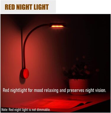Світлодіодна лампа для кемпера Acegoo 12V/24V з USB зарядкою, червоним нічником, димуванням та гнучким кронштейном