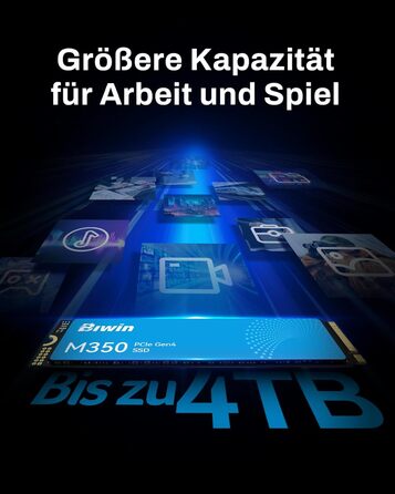 SSD BIWIN NV7200 M.2 2TB NVMe 2.0 PCIe Gen4x4 - до 7200 МБ/с, HMB, для ПК, ноутбука, PS5