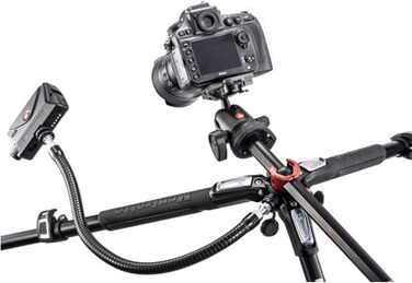 Штатив Manfrotto MT190CXPRO4 з вуглецевого волокна - 4-секційний для фото та відео, чорний/антрацит