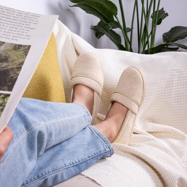 Жіночі домашні тапочки EverFoams з піною Memory Foam, зручні та легкі, з антиковзкою гумовою підошвою (39 EU, Бежевий)