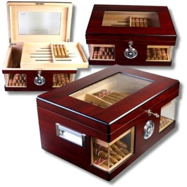 Вологозберігач для сигар Wood Wonderful Kristallglas V-1320 + Набір Habanos-Specialist