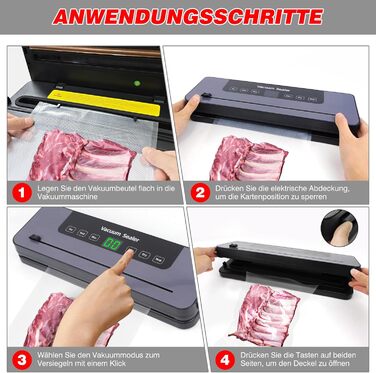 Вакуумний пакувальник харчових продуктів 6-в-1: машина для вакуумної упаковки з функціями сушіння, зволоження, нарізки та стерилізації