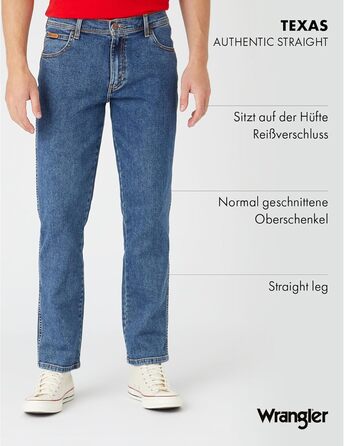 Джинси чоловічі Wrangler Texas 34W/32L Stonewash - класичні джинси з потертим ефектом