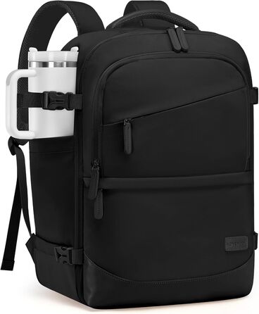 LOVEVOOK Рюкзак для ручної поклажі 40л, чорний, для подорожей, з відділенням для мокрого та сухого, для ноутбука, 45x36x20 см