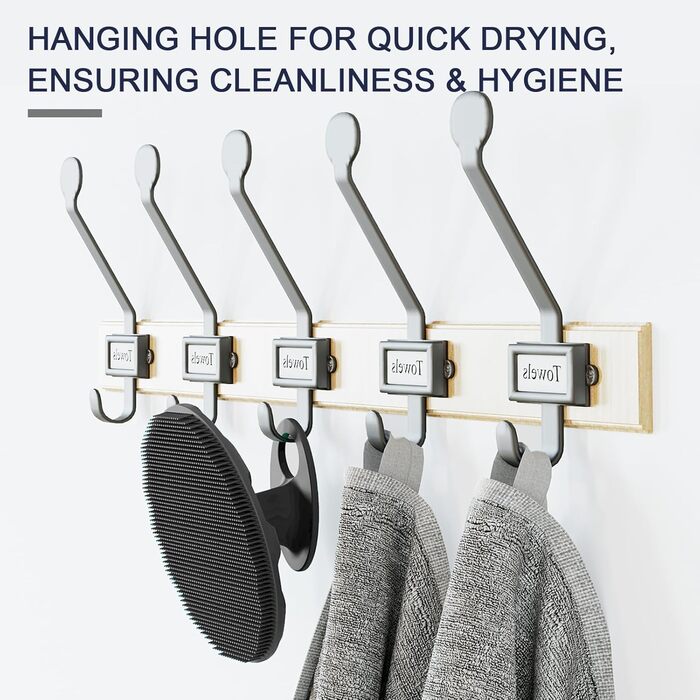 Силіконова щітка для тіла - скрабер для душу, м'які щетинки, для чутливої шкіри, чорний