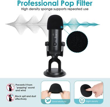 Кріплення для мікрофона Blue Yeti з поп-фільтром - Blue Yeti X, Youshares, для студії, подкастів, стрімінгу