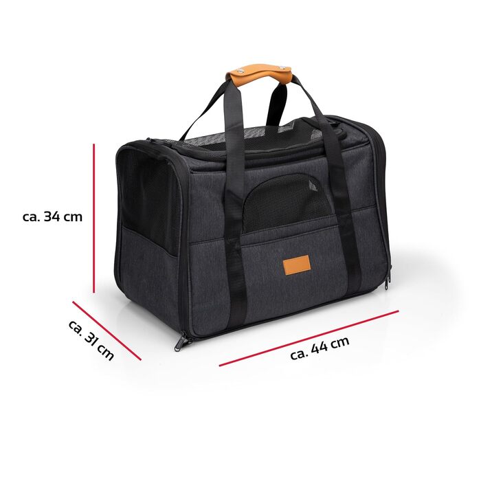 Сумка-переноска для собак та котів Maxxpro - 44 x 31 x 34 см, складана миска/ліжко, сірий колір, до 5 кг