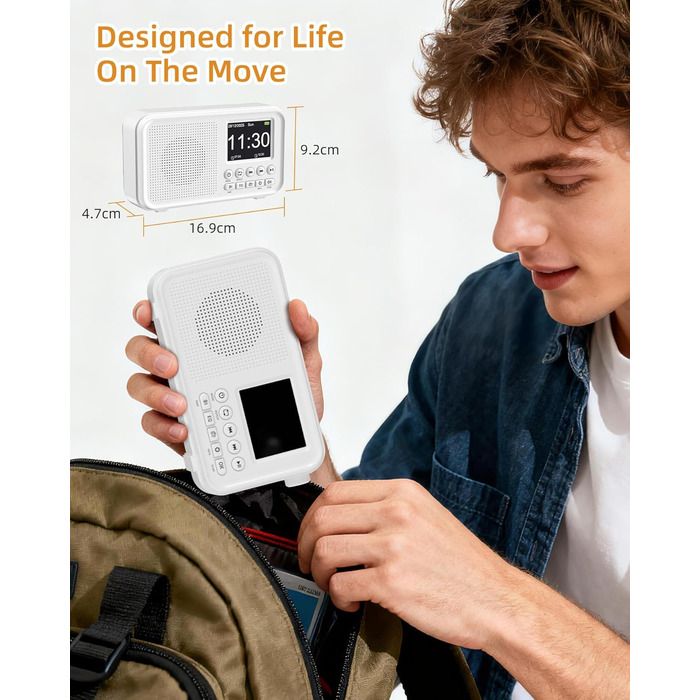Портативне DAB/FM радіо з Bluetooth, кольоровим дисплеєм 2.4