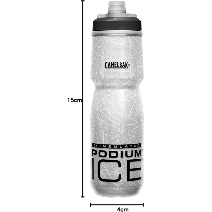 Camelbak Podium Ice Sport Water Bottle, Squeeze Bottle, for Running, Cycling, Hiking Black