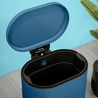 HOMCOM Відро для сміття кухонне 20л металеве з м'яким закриттям кришки, анти-відбитки, знімний внутрішній відро, блакитне