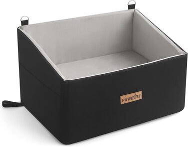 Автокрісло для собак, сіре, велике, до 20 кг, з кишенями для зберігання. Підходить для великих собак та цуценят. Знімне та миється.