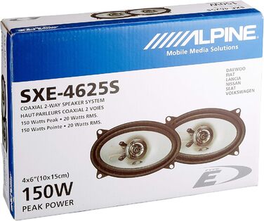 Alpine SXE-4625S 4x6 дюйм 2-смугові коаксіальні динаміки 60Вт чорні
