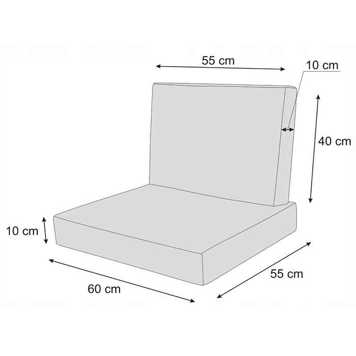 Подушка Hobbygarden 55 x 60 x 10 см, бежева