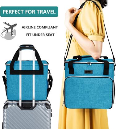 Сумка для собак Baglher, переноска для тварин, комплект для подорожей з кормом та мисками, блакитний M