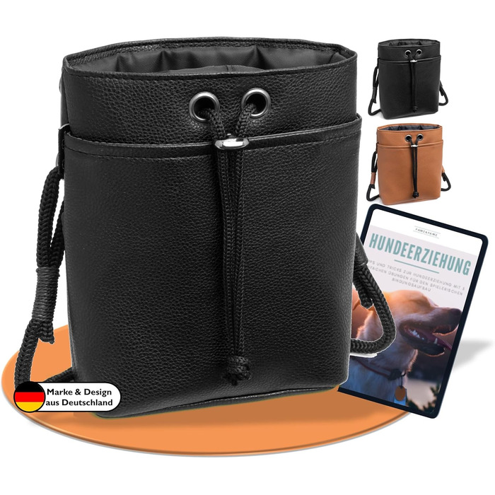 Pawz&Pawz Лекарлики для собак | Стильний набір для годування, дресирування та вигулу | Практичний, міцний ласощівник + диспенсер для відходів | Сумка для собак чорного кольору
