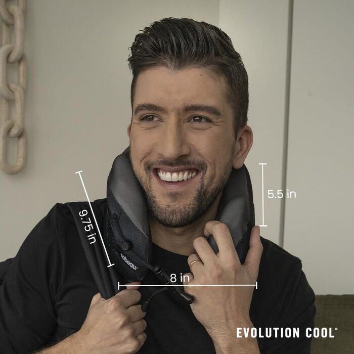 Надувна подушка для шиї Cabeau Evolution Cool для тривалих перельотів – охолоджуючий memory foam з вентиляційними отворами, компактна з чохлом (червона)