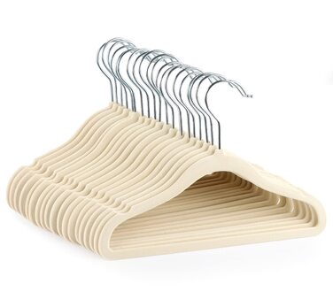 Набір велюрових вішалок для дитячого одягу ilauke (20 шт.), бежевий колір, з антиковзким покриттям