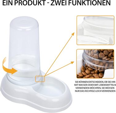 Автоматичний диспенсер для корму та води Ferplast AZIMUT 5500 для великих собак, 5,5 л, білий, з антиковзким дном