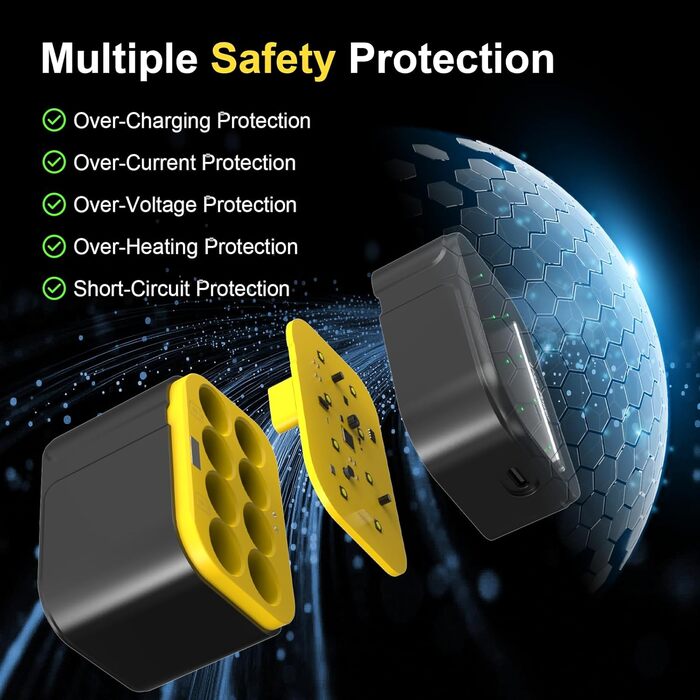 SURFOU Акумулятори Li-ion 4 AA + 4 AAA з зарядним пристроєм, 1300 мАг, висока ємність 1.5V, з інтегрованою коробкою для зберігання, 1600+ циклів, 8-зарядний пристрій з 4 AA 3700 мАг та 4 AAA 1300 мАг