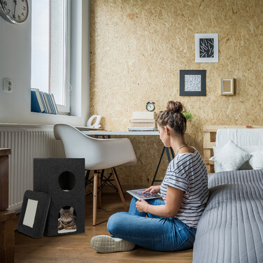 Relaxdays Складна котяча печера в чорному кольорі