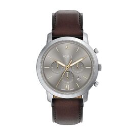 Годинник чоловічий Fossil Neutra Chronograph, кварцовий, шкіряний ремінець (коричневий/срібний)