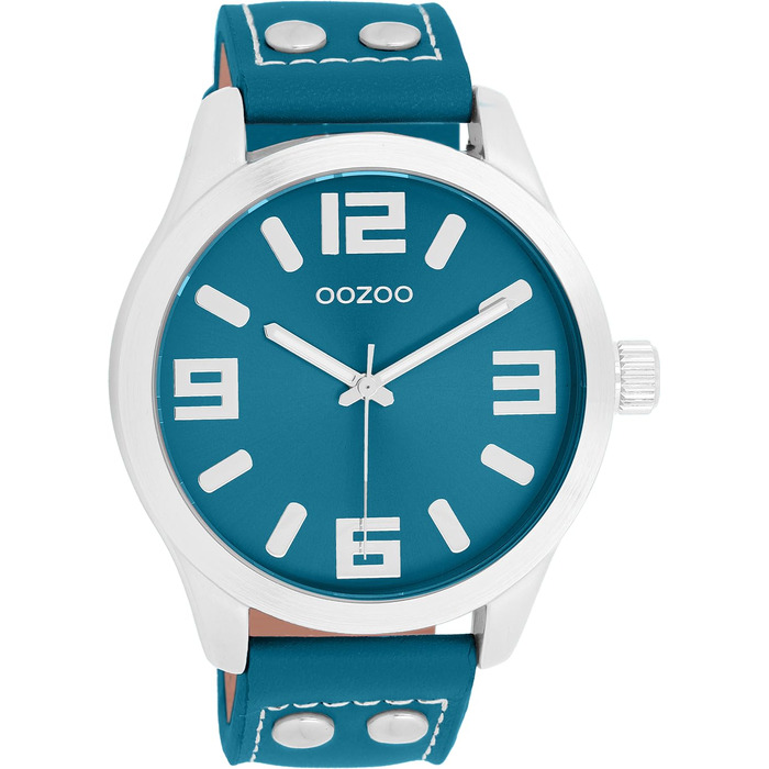 Жіночий наручний годинник Oozoo Timepieces з шкіряним ремінцем, аналоговий, круглий циферблат (колір: Petrol)